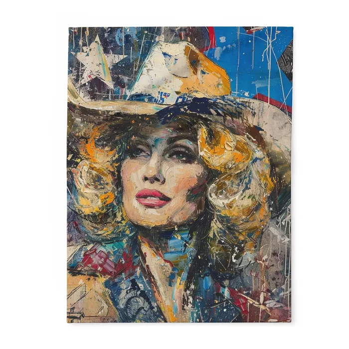 Earrings Portraits by NC Arctic Fleece Blanket Country Queen Western Style Blanket