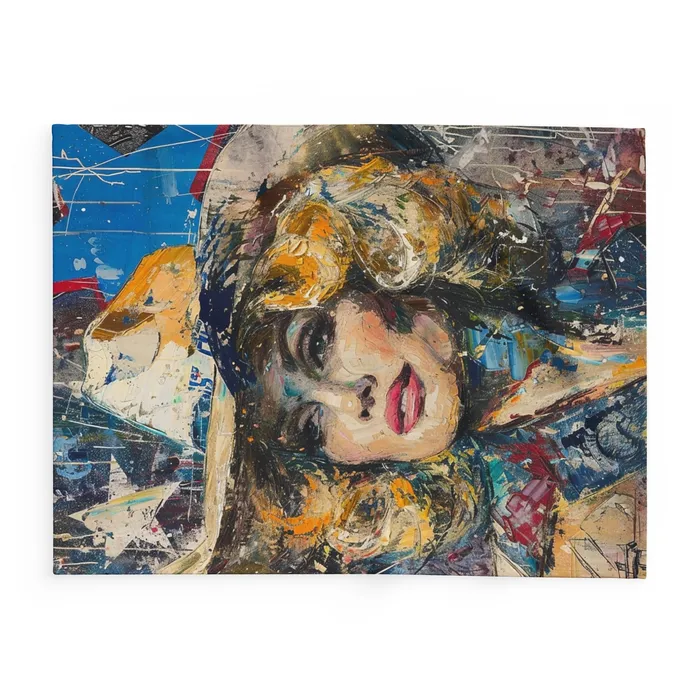 Earrings Portraits by NC Arctic Fleece Blanket Country Queen Western Style Blanket