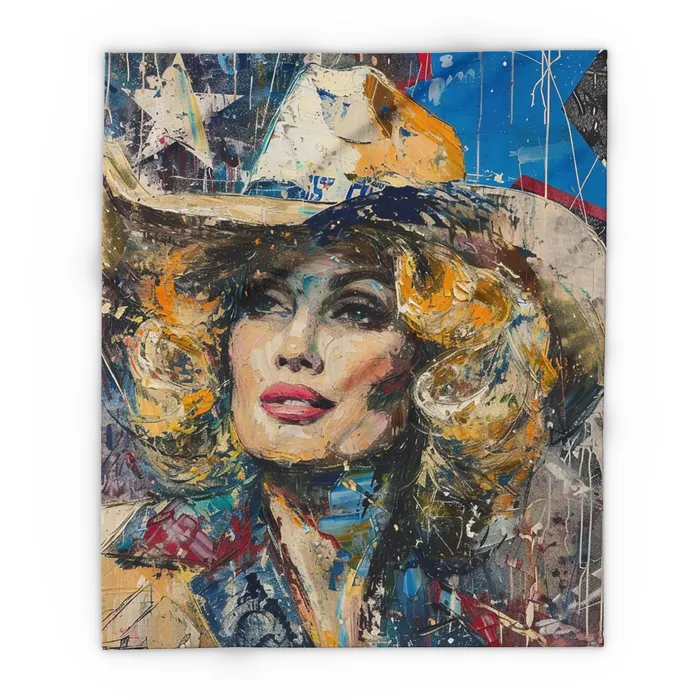 Earrings Portraits by NC Arctic Fleece Blanket Country Queen Western Style Blanket