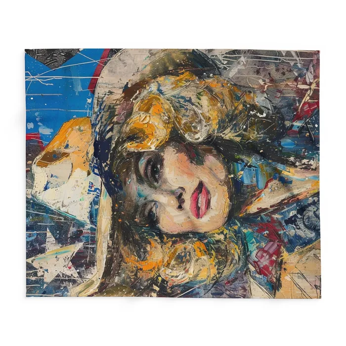 Earrings Portraits by NC Arctic Fleece Blanket Country Queen Western Style Blanket