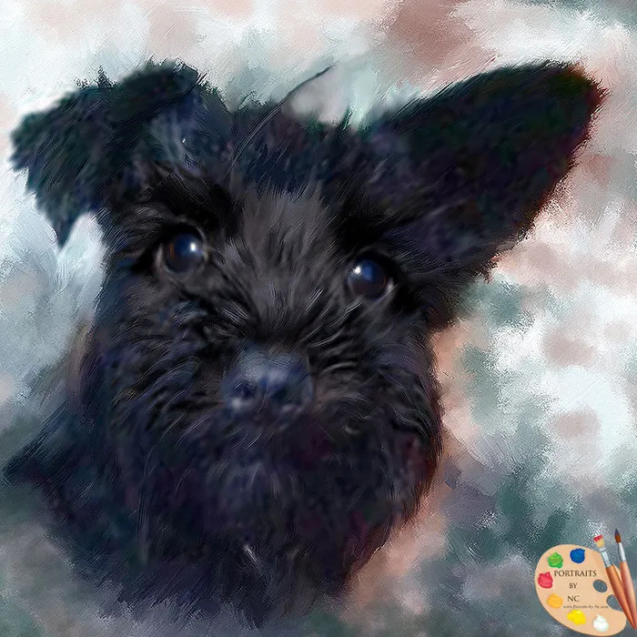 Earrings Portraits by NC Schnauzer Puppy Dog Portrait