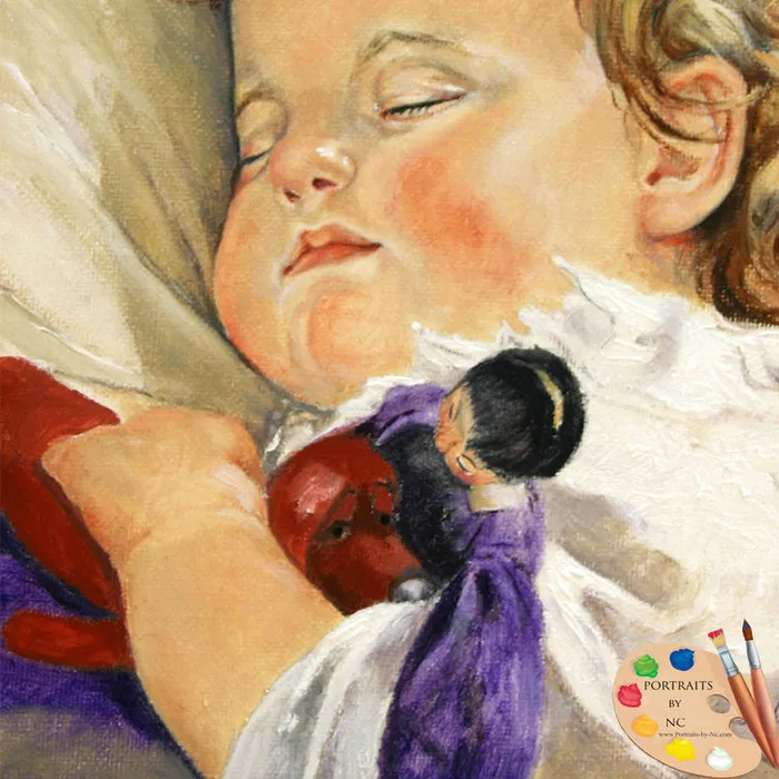 Earrings Portraits by NC Sweet Dreams Original Oil Painting