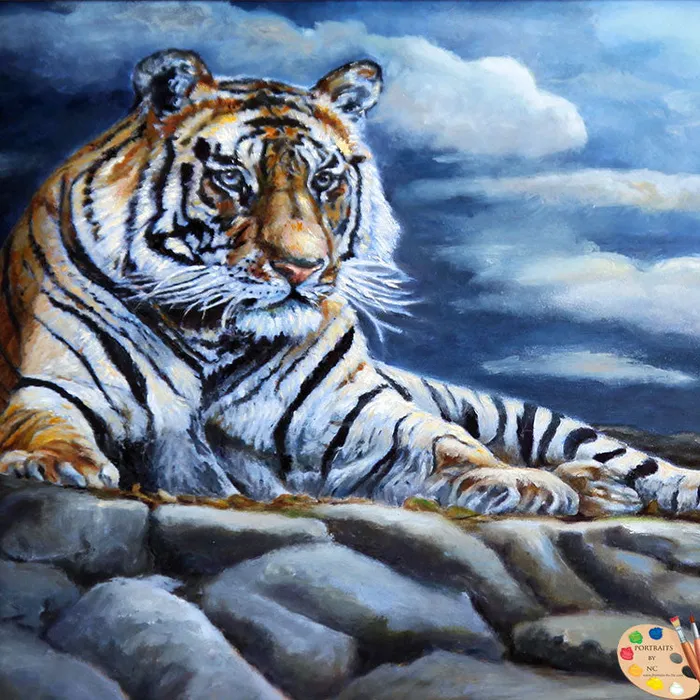 Earrings Portraits by NC Wildlife Art Bengal Tiger Print 156