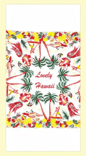 Earrings REDWHITEKITCHE Cotton Flour Towel Lovely Hawaii 17x24