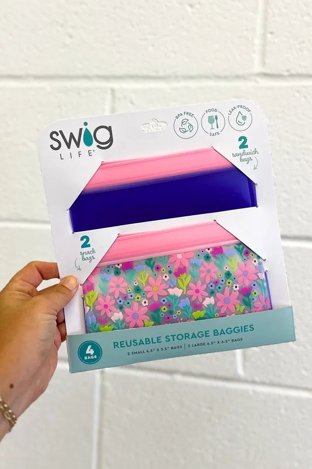 Earrings Reusable Baggies 4Pack Flower Power Swig