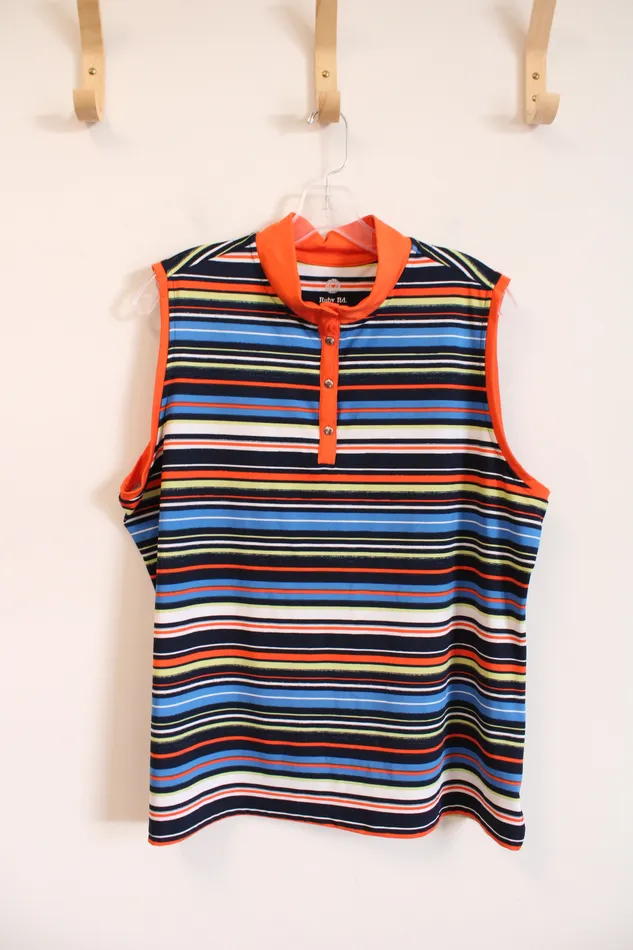 Earrings Ruby Rd MultiColored Striped Quarter Buttoned Tank XL Ruby Rd