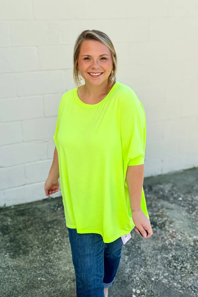 Earrings See Her Coming Oversized Top Neon Green Dear Scarlett