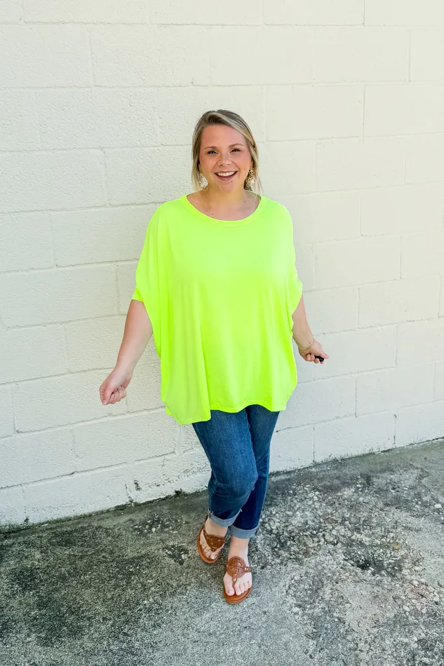 Earrings See Her Coming Oversized Top Neon Green Dear Scarlett