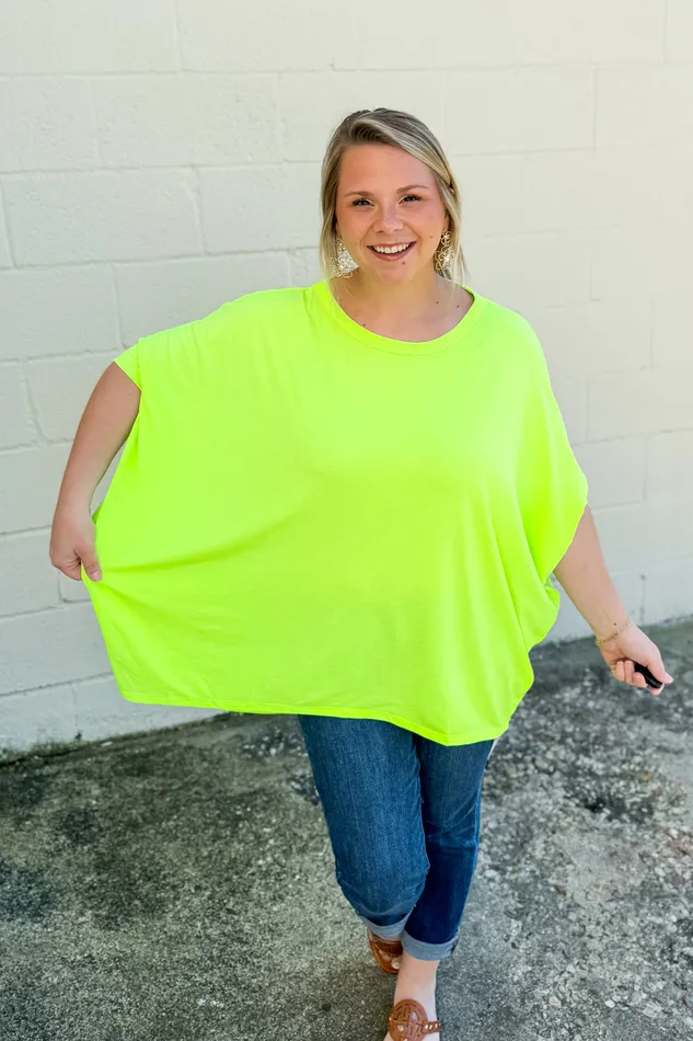 Earrings See Her Coming Oversized Top Neon Green Dear Scarlett
