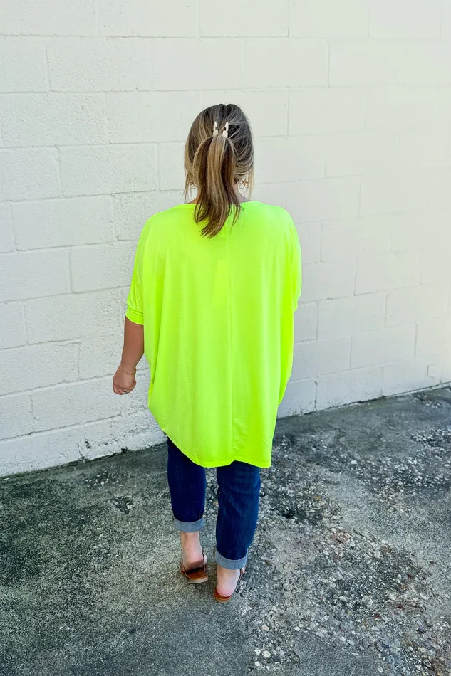 Earrings See Her Coming Oversized Top Neon Green Dear Scarlett