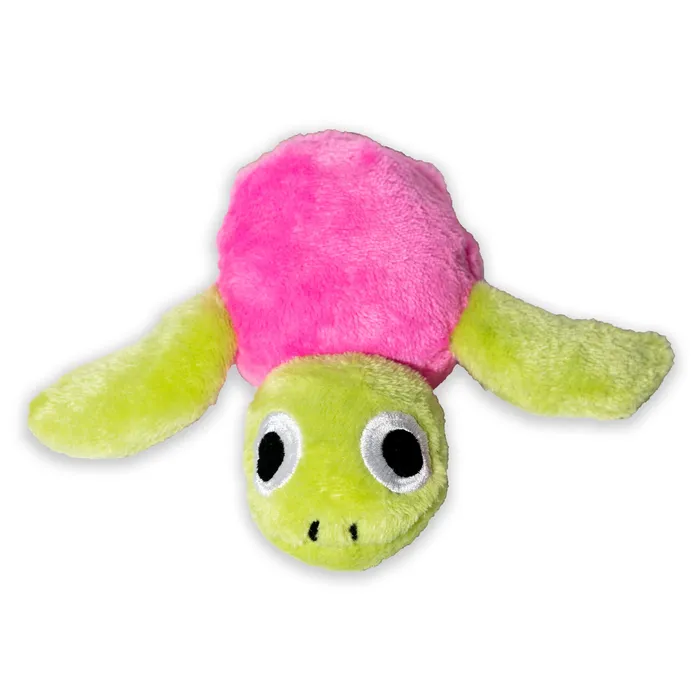 Earrings SSHANDCRAFTED Bright Pink Green Turtle Hatchling Plush Toy