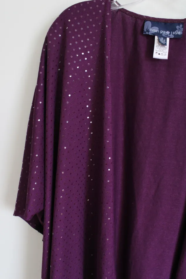 Earrings Susan Graver Sparkle Purple Cardigan M Susan Graver