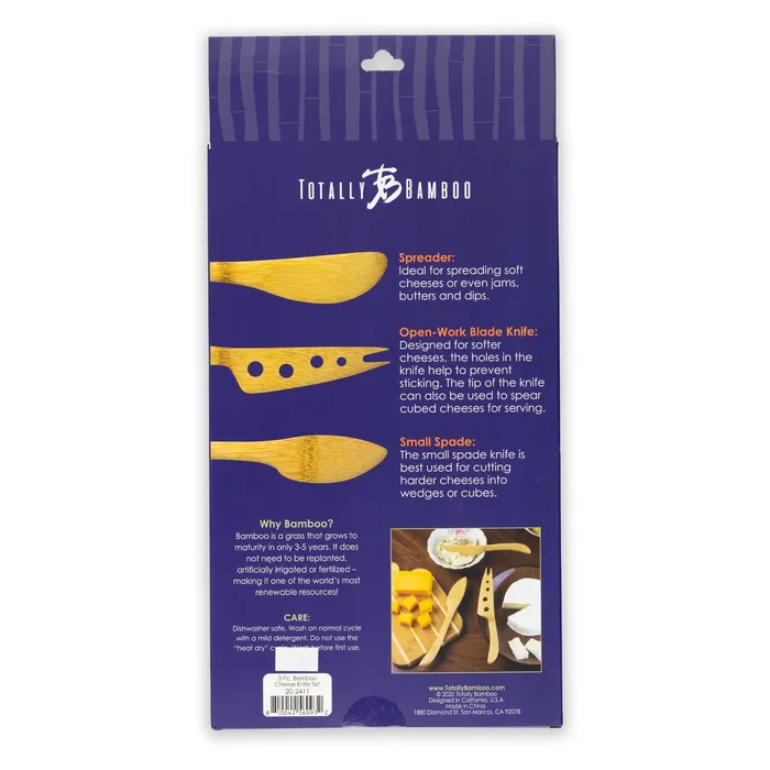 Earrings TOTALLYBAMBOO Totally Bamboo Cheese Knife Set 3Piece