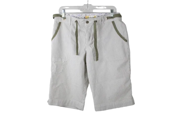 Earrings Weatherproof Green Striped Capri Pants 8 Weatherproof