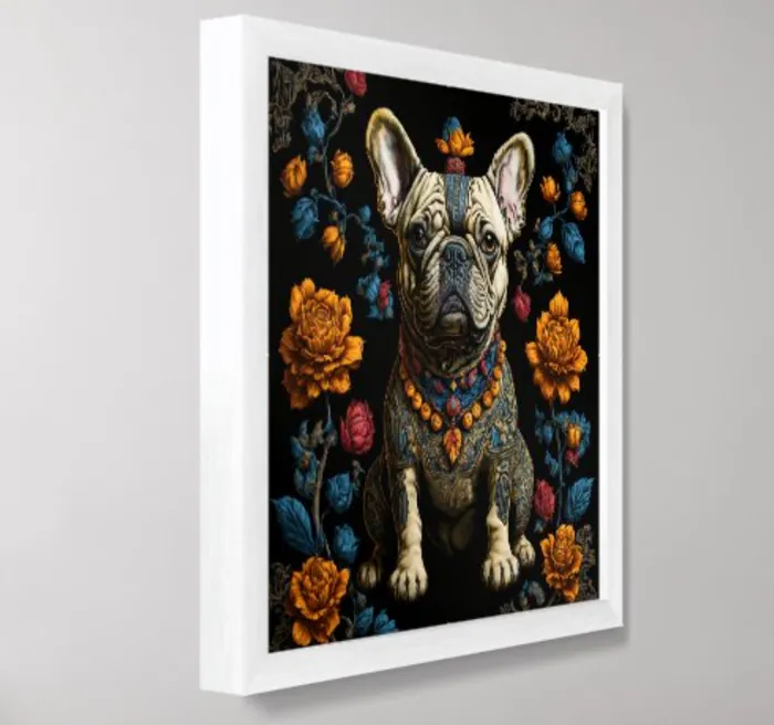 Earrings ZAZZLE Mexican Folk Art French Bulldog Poster Print