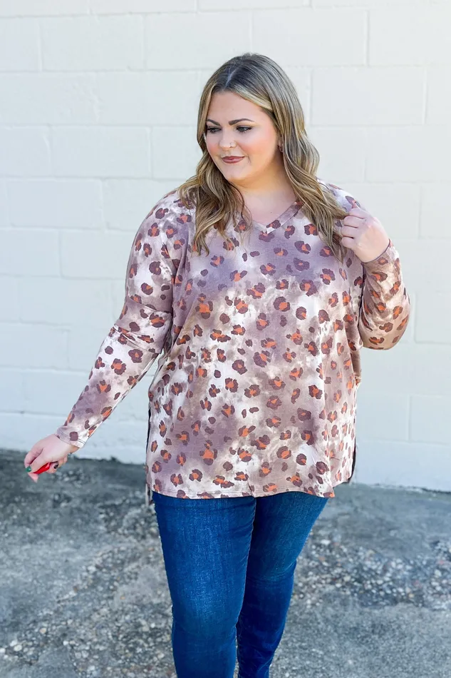 Earrings Zenana Always There Leopard Top Mocha