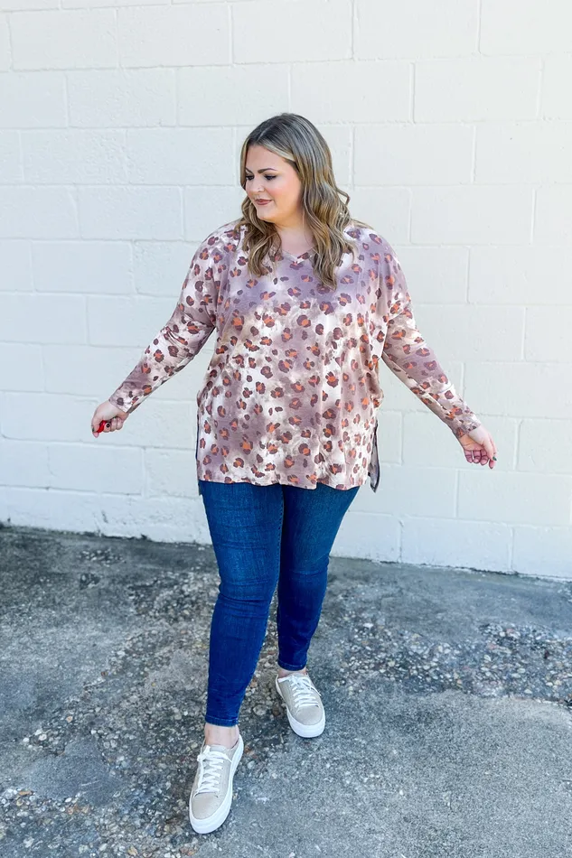 Earrings Zenana Always There Leopard Top Mocha