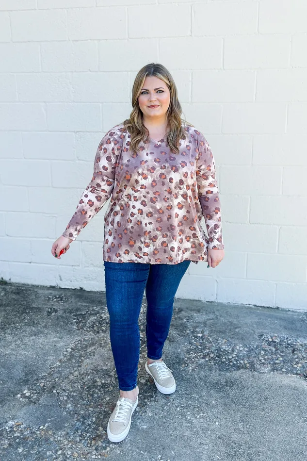 Earrings Zenana Always There Leopard Top Mocha