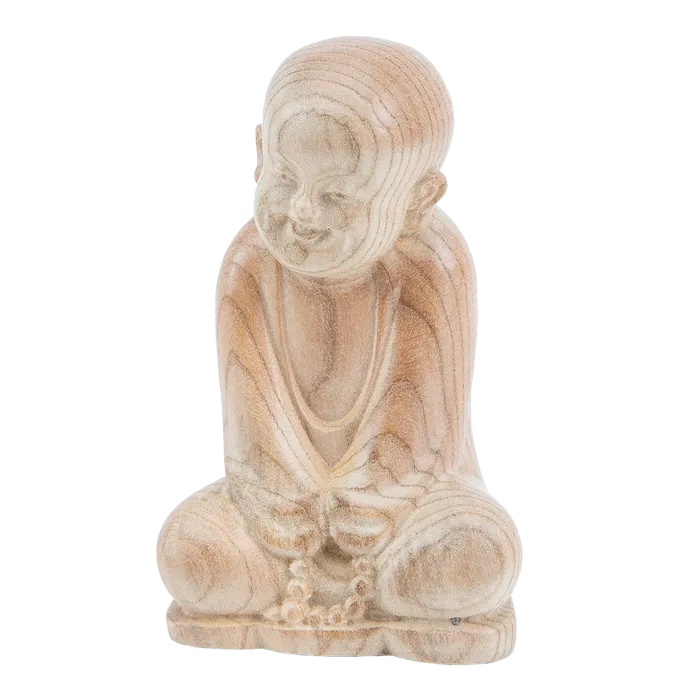 Eastern Elm Earrings Jizo Happy Buddha Sculpture