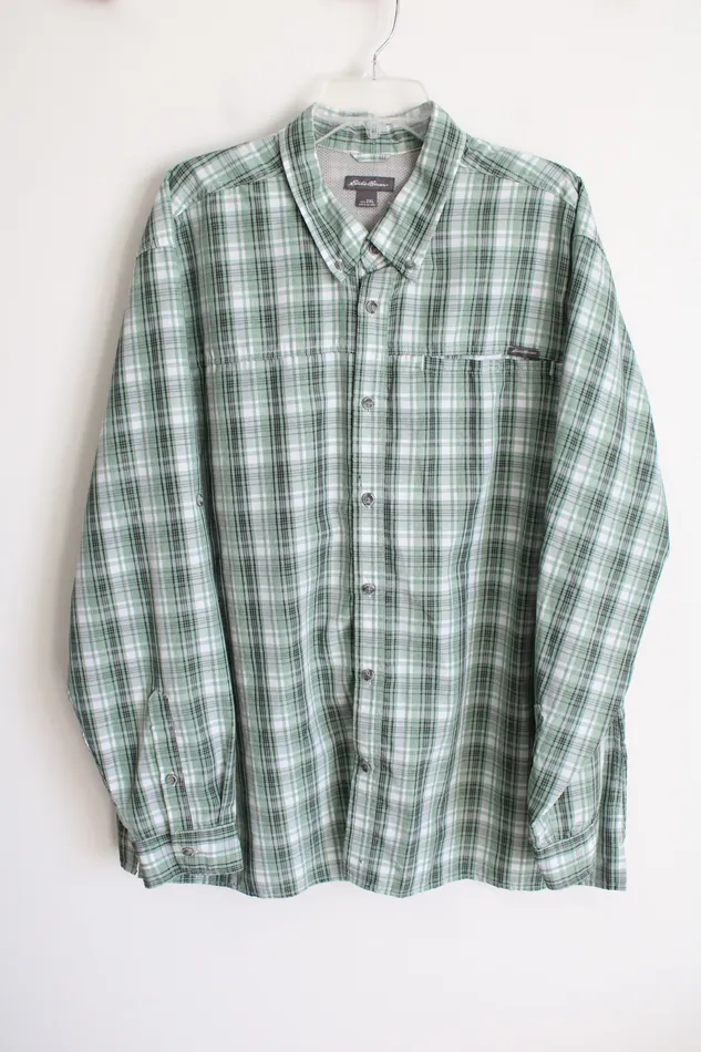 Eddie Bauer Long Sleeved Green Plaid Button Down Shirt XXL Eddie Bauer Earrings Eddie Bauer Long Sleeved Green Plaid Button Down Shirt XXL Eddie Bauer Earrings