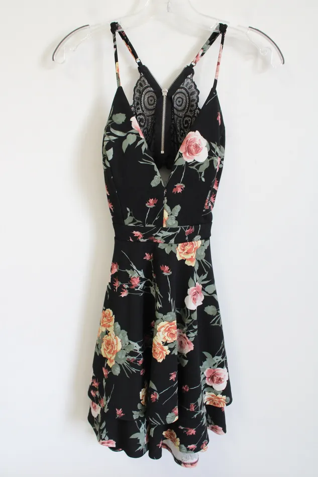 Emerald Sundae Rings Emerald Sundae Black Floral Dress S