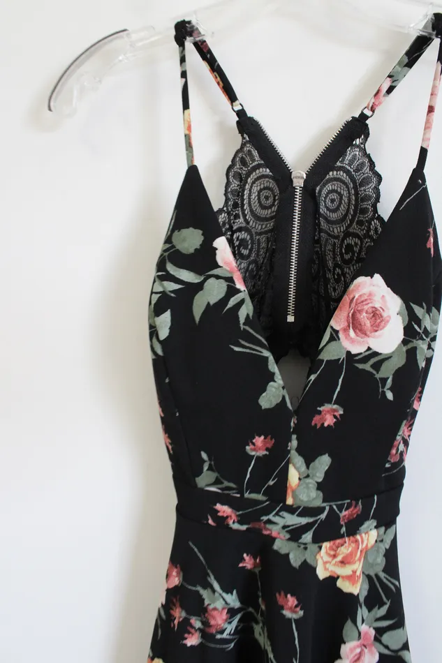 Emerald Sundae Rings Emerald Sundae Black Floral Dress S