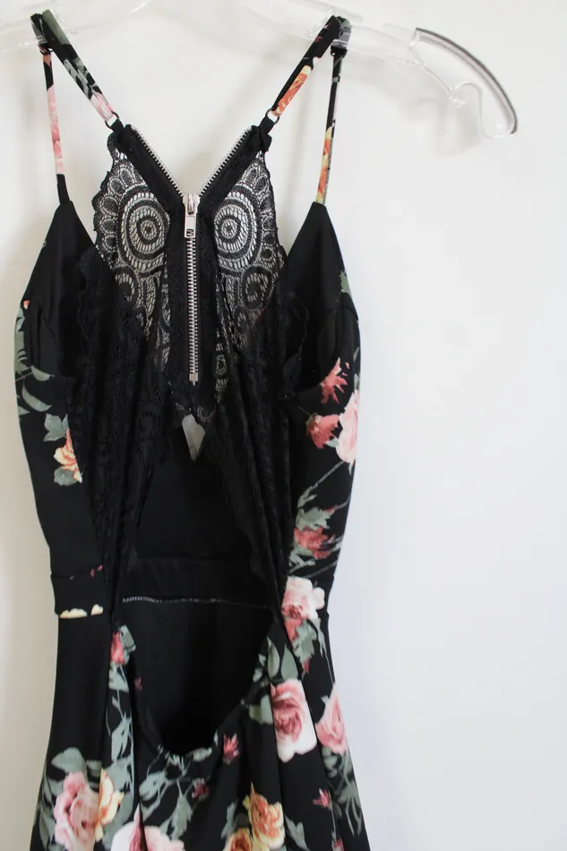Emerald Sundae Rings Emerald Sundae Black Floral Dress S