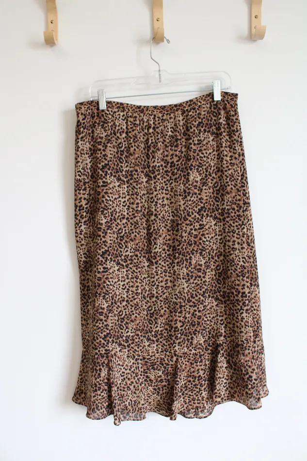 Emma James Earrings Emma James Flowy Leopard Print Skirt 4 Petite