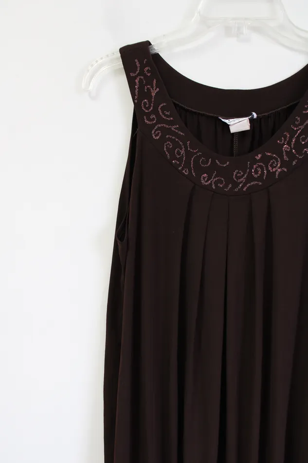 En Focus Earrings En Focus Brown Dress 14