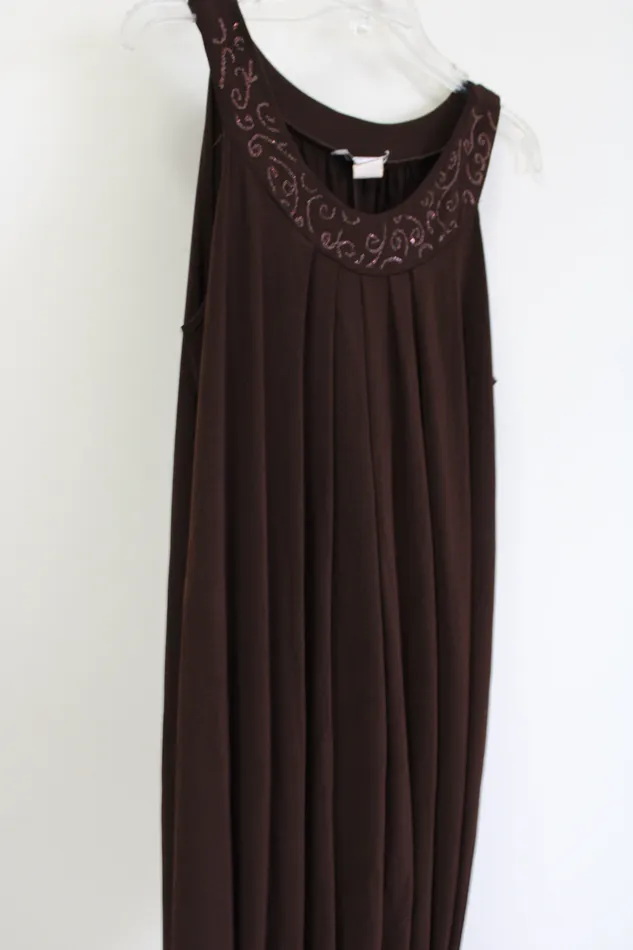 En Focus Earrings En Focus Brown Dress 14