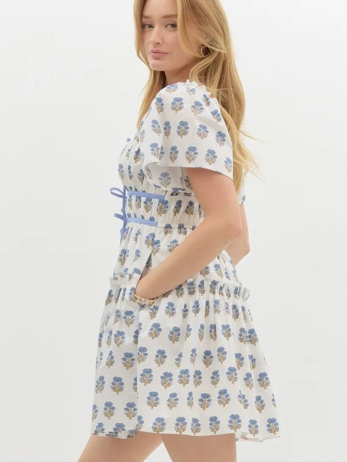 Entro Earrings Lily Ribbon Tie Dress