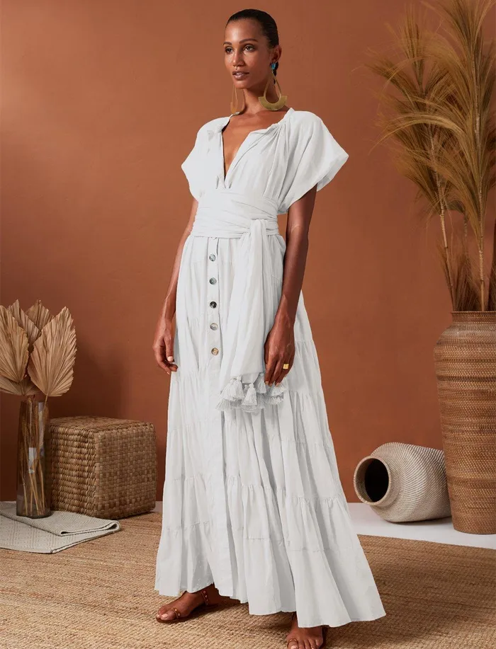 Erika Pea Earrings ADELLA SAHARA MAXI DRESS