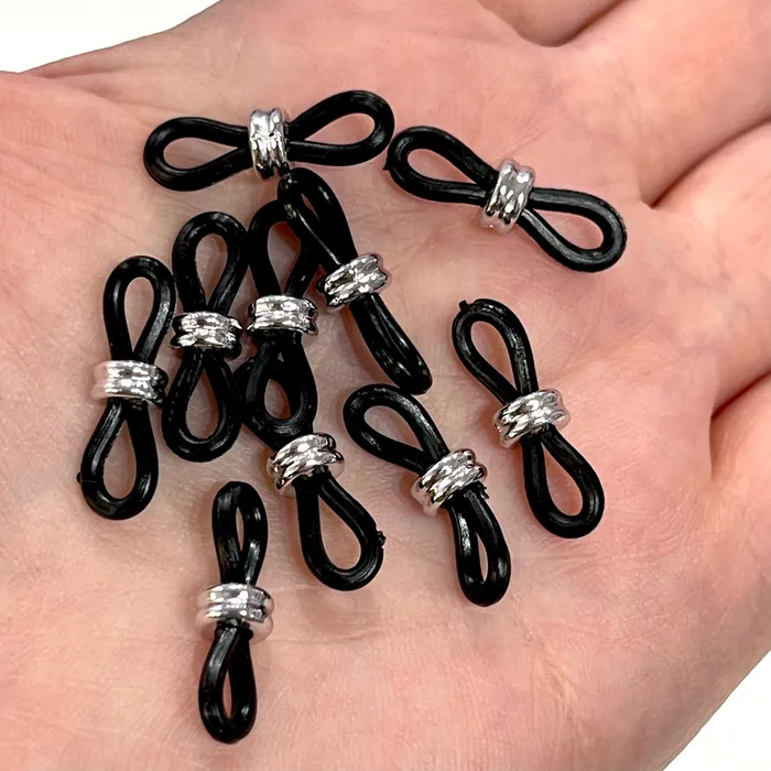 Eye Glass Holder Ends Black RubberSilver Plated Slider Rubber Glasses Chain Holders Replacement Loops for Glasses Chains Peppy Beads Necklaces Eye Glass Holder Ends Black RubberSilver Plated Slider Rubber Glasses Chain Holders Replacement Loops for Glasses Chains Peppy Beads Necklaces