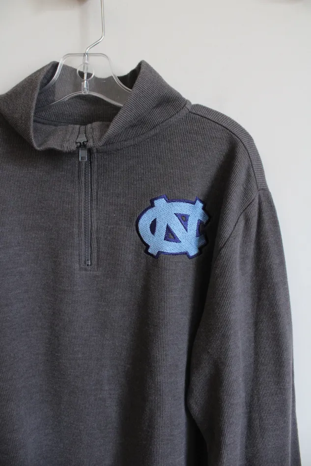 Faded Glory Rings Faded Glory Blue North Carolina Patch Gray Quarter Zip Sweatshirt Youth XL 1416