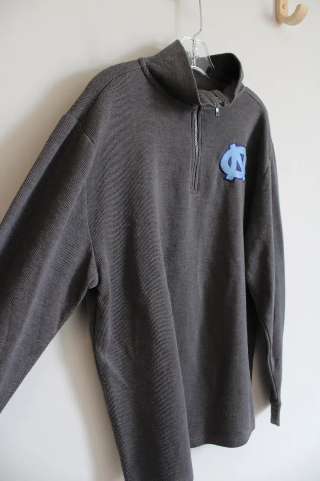 Faded Glory Rings Faded Glory Blue North Carolina Patch Gray Quarter Zip Sweatshirt Youth XL 1416