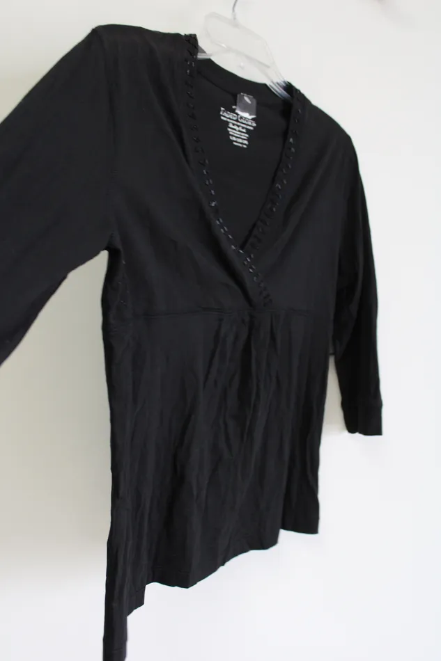 Faded Glory Rings NEW Faded Glory Black Beaded Long Sleeved Shirt