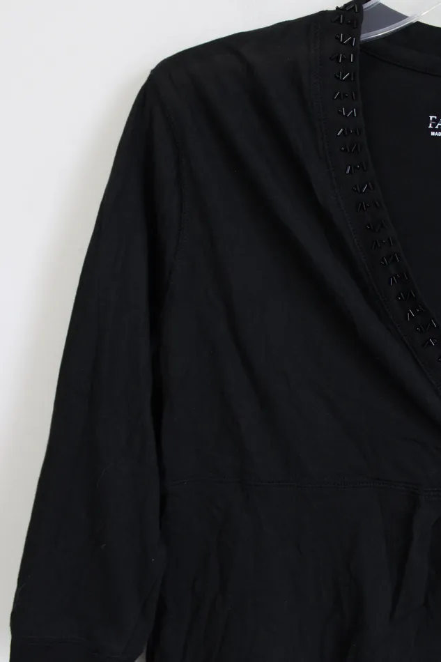 Faded Glory Rings NEW Faded Glory Black Beaded Long Sleeved Shirt