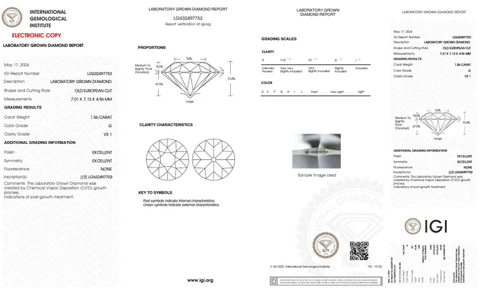 Foe Dear new Coalescence Ring 156ct White Old European Cut Round Lab Grown Diamond readytoship Rings
