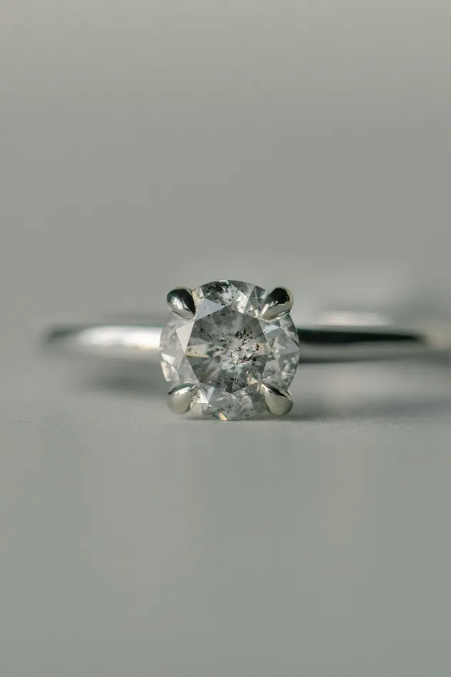 Foe Dear Rings Only One Ring 120ct Round Brilliant Salt and Pepper Diamond readytoship Foe Dear Rings Only One Ring 120ct Round Brilliant Salt and Pepper Diamond readytoship