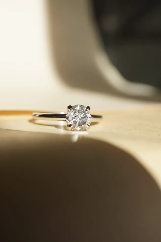 Foe Dear Rings Only One Ring 120ct Round Brilliant Salt and Pepper Diamond readytoship