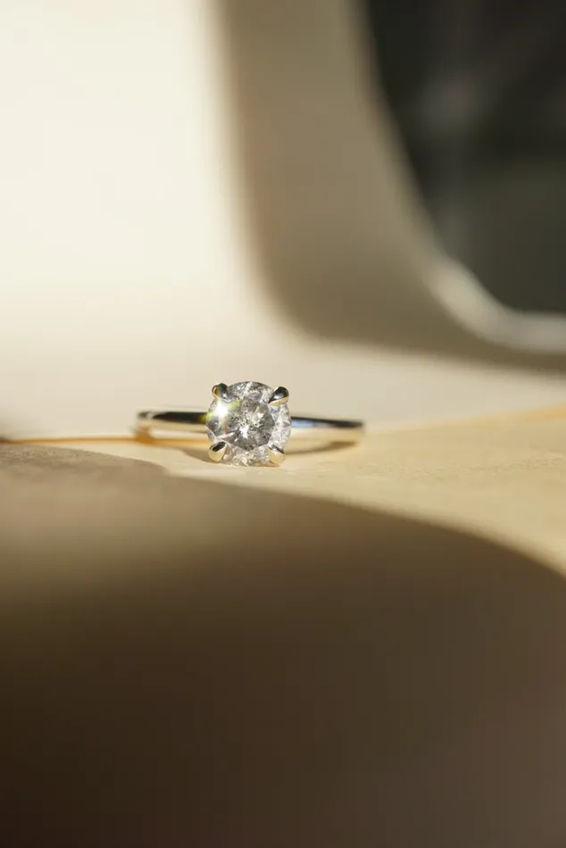 Foe Dear Rings Only One Ring 120ct Round Brilliant Salt and Pepper Diamond readytoship