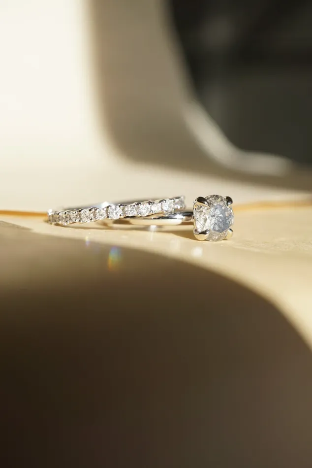 Foe Dear Rings Only One Ring 120ct Round Brilliant Salt and Pepper Diamond readytoship