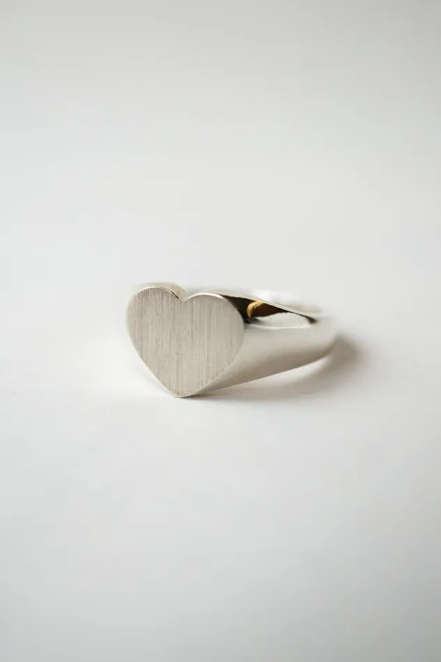 Foe Dear Rings Sterling Silver Heart Signet Ring SOLD