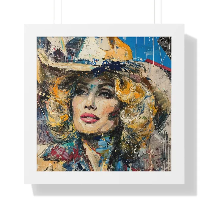 Framed Vertical Poster Country Queen Portraits by NC Earrings