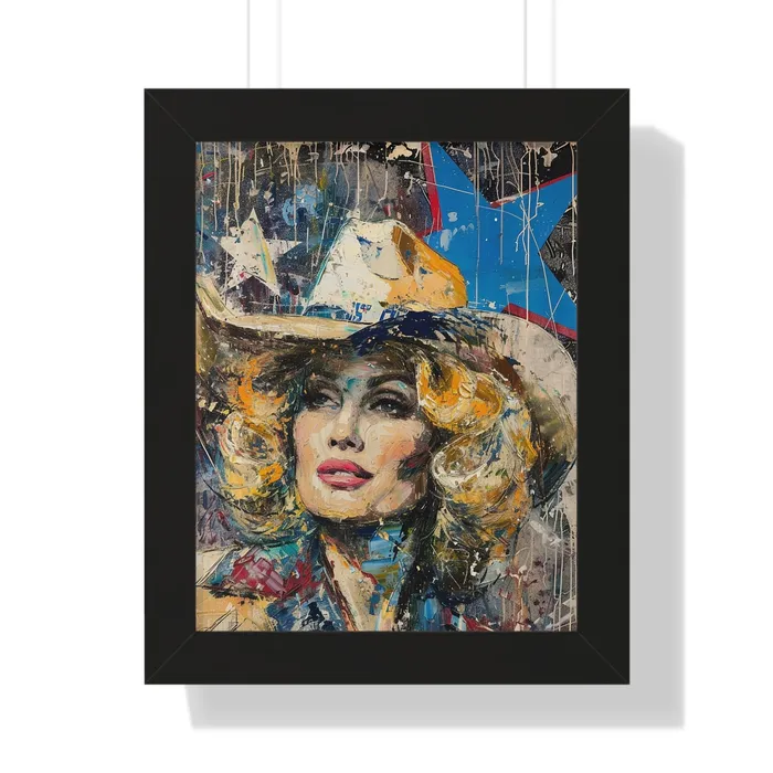Framed Vertical Poster Country Queen Portraits by NC Earrings