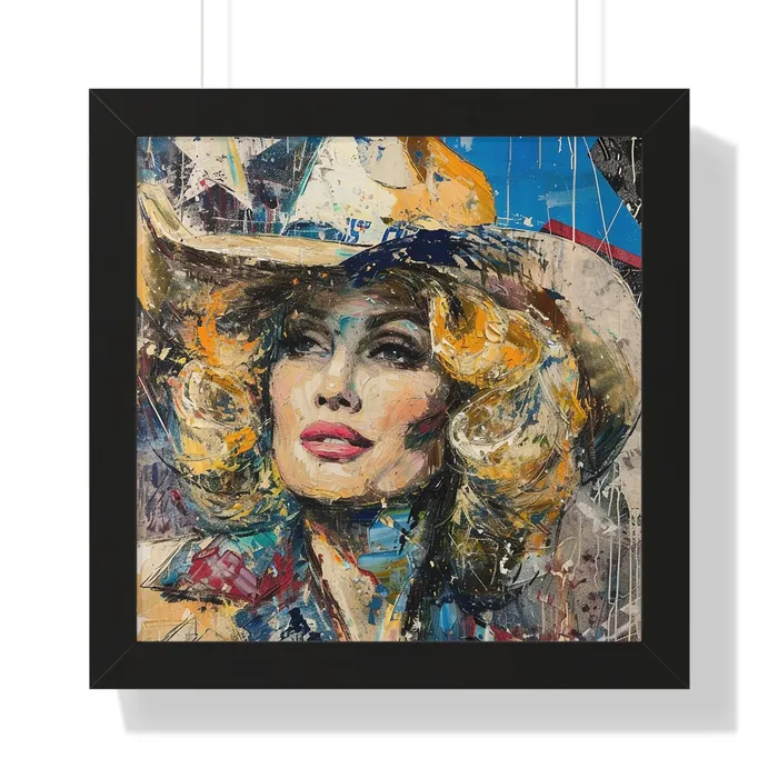 Framed Vertical Poster Country Queen Portraits by NC Earrings