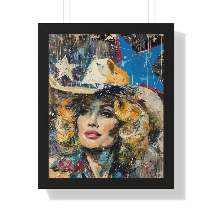 Framed Vertical Poster Country Queen Portraits by NC Earrings