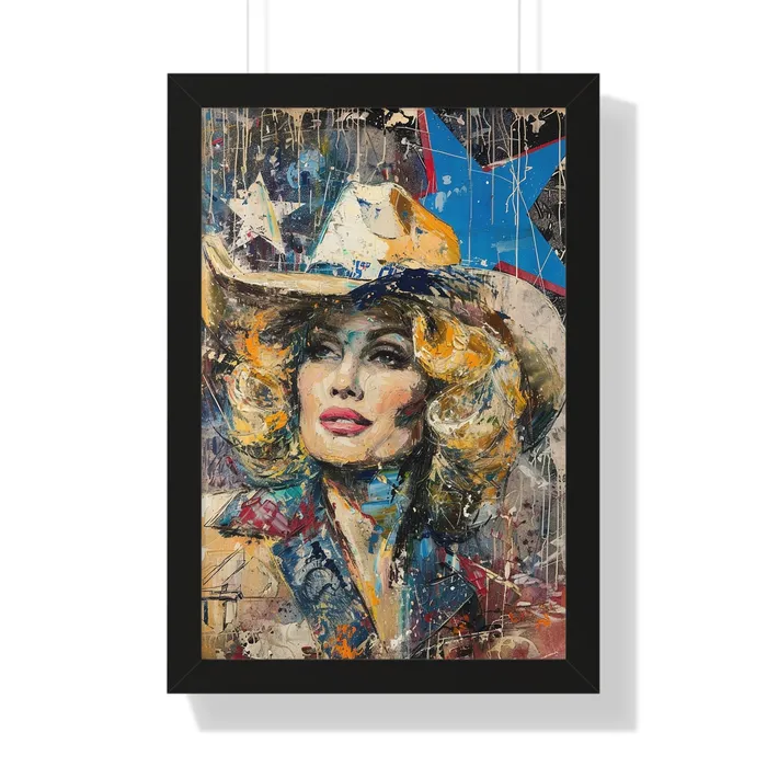 Framed Vertical Poster Country Queen Portraits by NC Earrings
