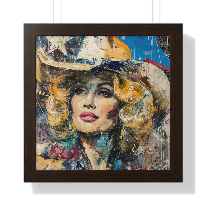 Framed Vertical Poster Country Queen Portraits by NC Earrings