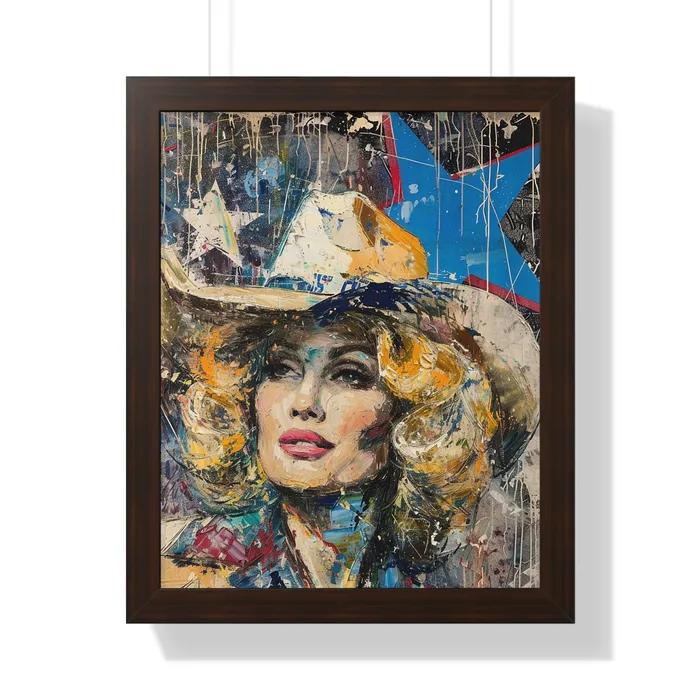 Framed Vertical Poster Country Queen Portraits by NC Earrings